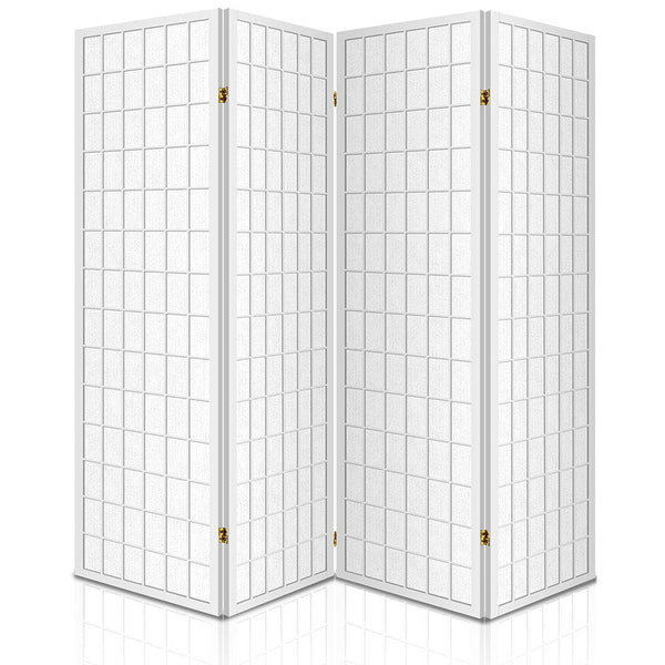 Screens & Room Dividers Artiss Room Divider Screen Wood Timber Dividers Fold Stand Wide White 4 Panel