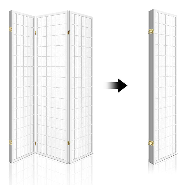 Screens & Room Dividers Artiss Room Divider Screen Wood Timber Dividers Fold Stand Wide White 4 Panel