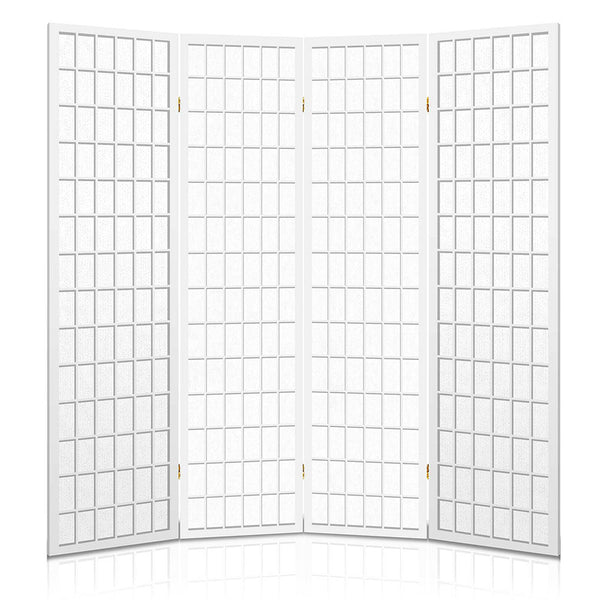 Screens & Room Dividers Artiss Room Divider Screen Wood Timber Dividers Fold Stand Wide White 4 Panel