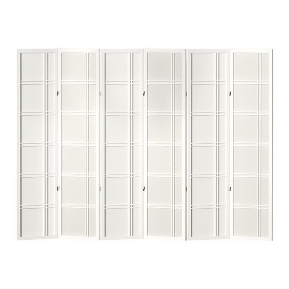 Screens & Room Dividers Artiss Room Divider Screen Privacy Wood Dividers Stand 6 Panel Nova White