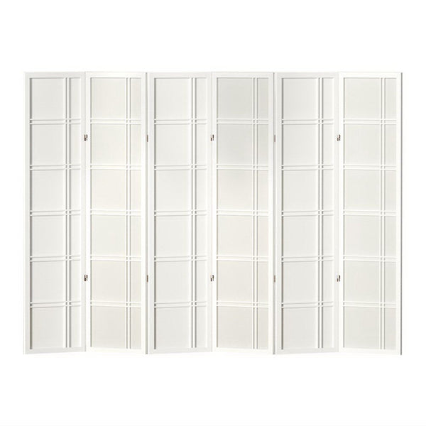 Screens & Room Dividers Artiss Room Divider Screen Privacy Wood Dividers Stand 6 Panel Nova White