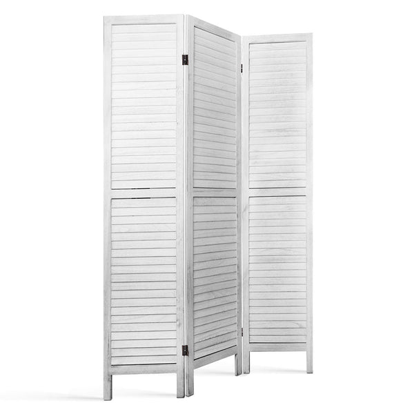 Screens & Room Dividers Artiss 3 Panel Room Divider Screen Privacy Wood Dividers Timber Stand White