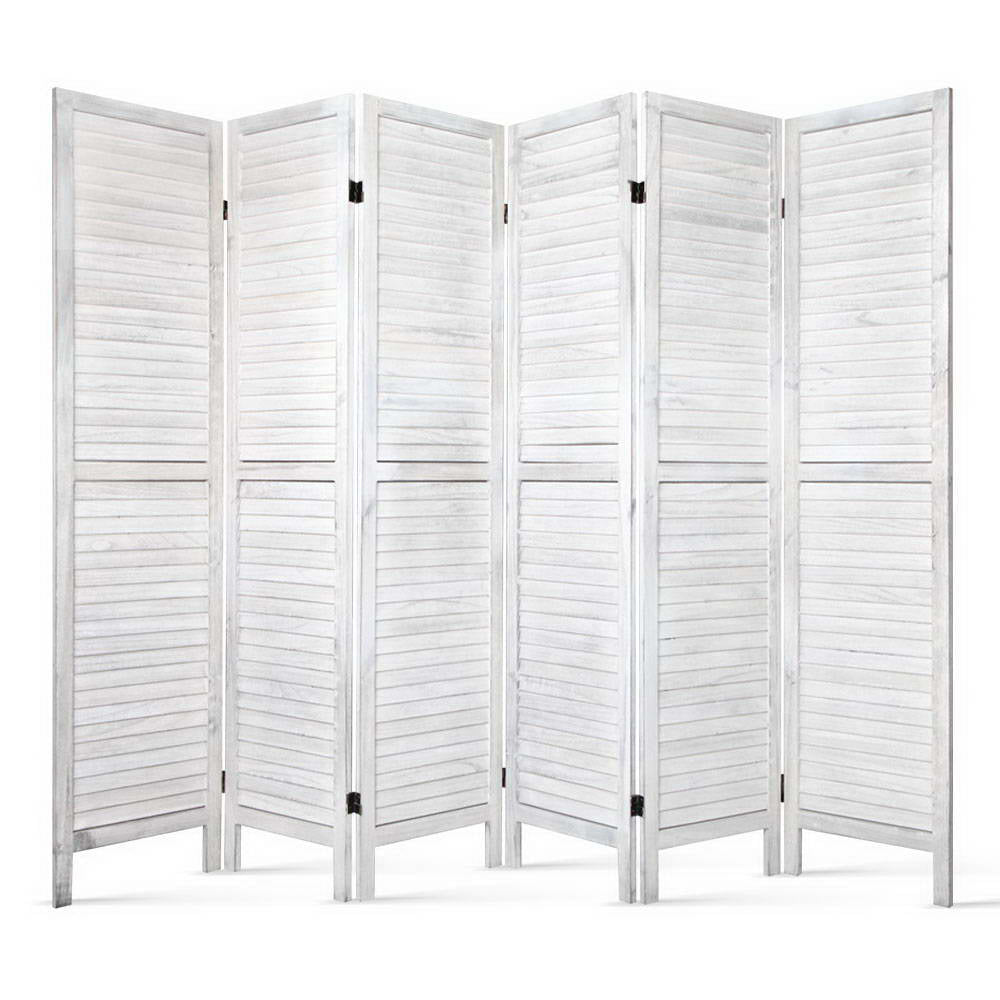 Screens & Room Dividers Artiss 6 Panel Room Divider Screen Privacy Wood Foldable Stand Timber White