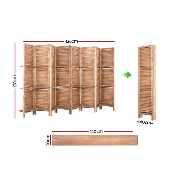 Ink Cartridges Artiss Room Divider Screen 8 Panel Privacy Dividers Shelf Wooden Timber Stand