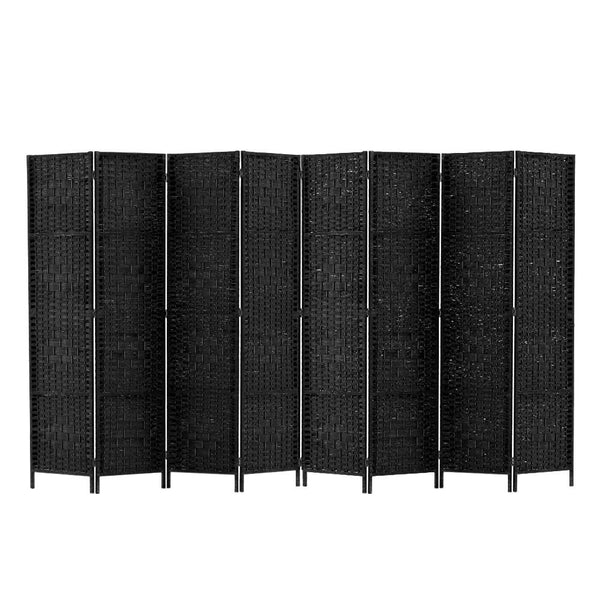 Screens & Room Dividers Artiss 8 Panel Room Divider Screen Privacy Timber Foldable Dividers Stand Black