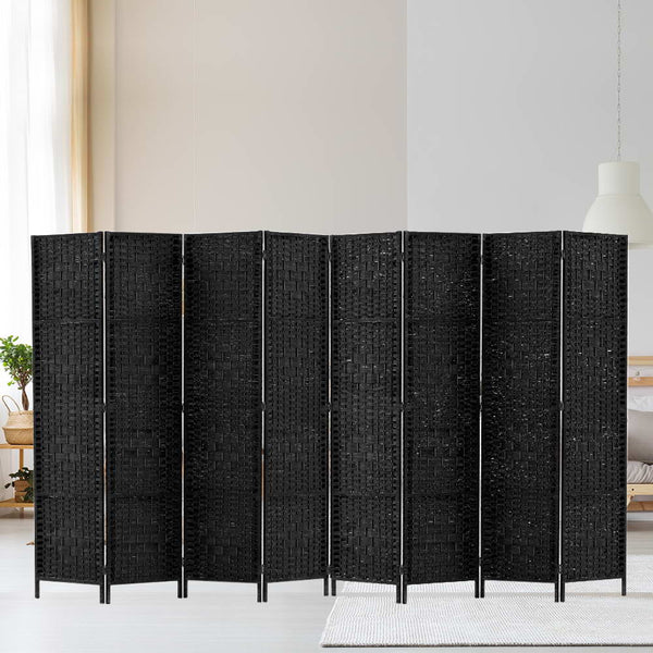 Screens & Room Dividers Artiss 8 Panel Room Divider Screen Privacy Timber Foldable Dividers Stand Black