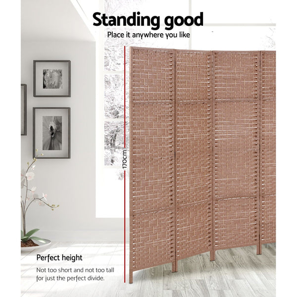 Screens & Room Dividers Artiss 8 Panel Room Divider Screen Privacy Timber Foldable Dividers Stand Natural