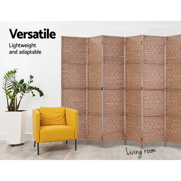 Screens & Room Dividers Artiss 8 Panel Room Divider Screen Privacy Timber Foldable Dividers Stand Natural