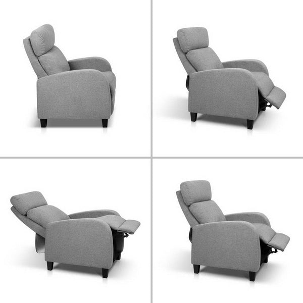 Sofas, Armchairs & Couches Artiss Fabric Reclining Armchair Grey