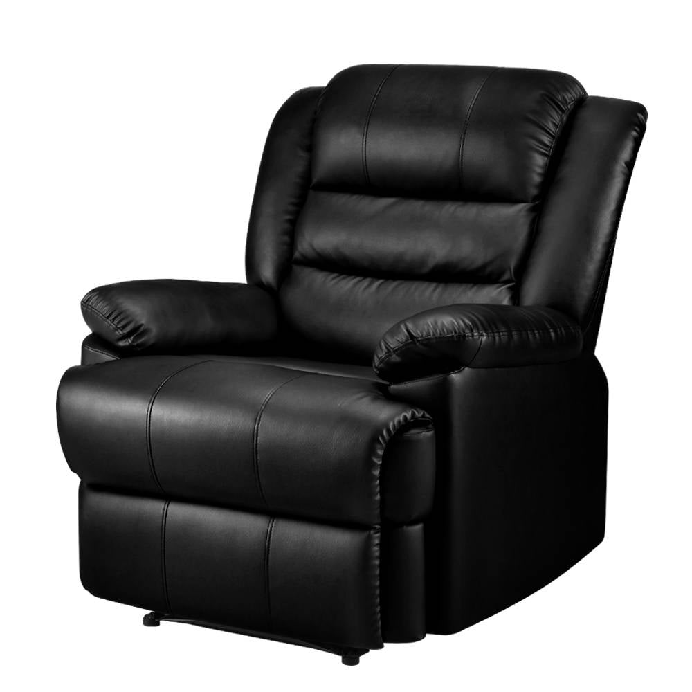 Sofas, Armchairs & Couches Artiss Recliner Chair Armchair Luxury Single Lounge Sofa Couch Leather Black