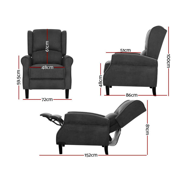 Ink Cartridges Artiss Recliner Chair Adjustable Sofa Lounge Soft Suede Armchair Couch Charcoal