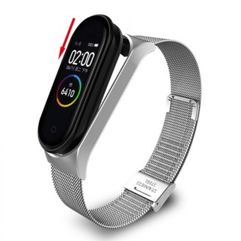 Watch Bands Replacement Bracelet Steel Strap For Xiaomi Mi Band 4 Silver