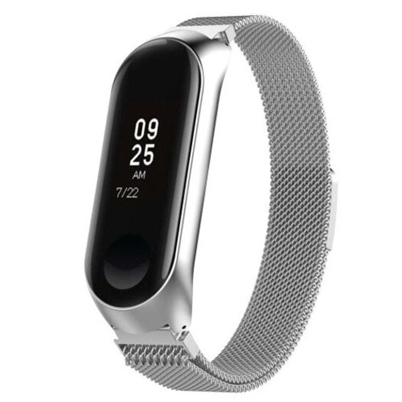 Watch Bands Replacement Watchband Stainless Steel Wristband Strap For Xiaomi Mi Band 3 Silver