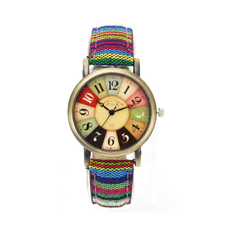 Watches Retro Rainbow Pattern Unisex