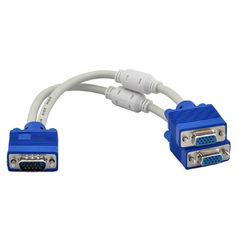 Splitters, Couplers & Adapters Rgb Vga Svga Male To 2 Two Hdb15 Female Splitter Adapter Extension Cable With Core Adaptor Connector Converter