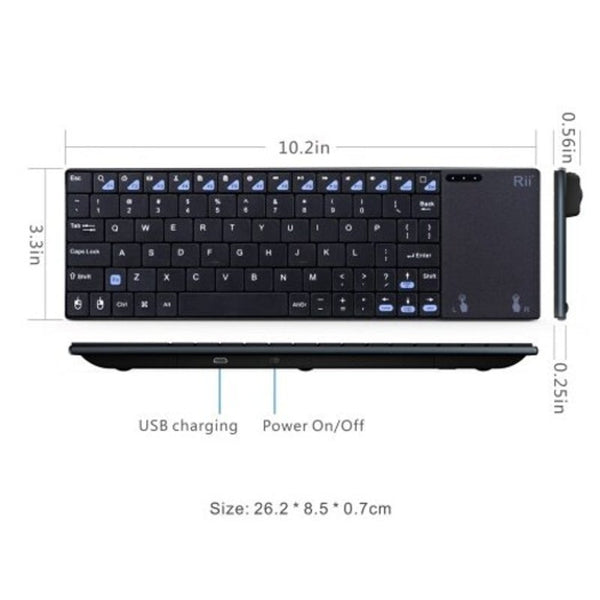 Keyboards & Keypads Rii K12plus Dsss 2.4G Wireless Up To 10 Meters Usblack