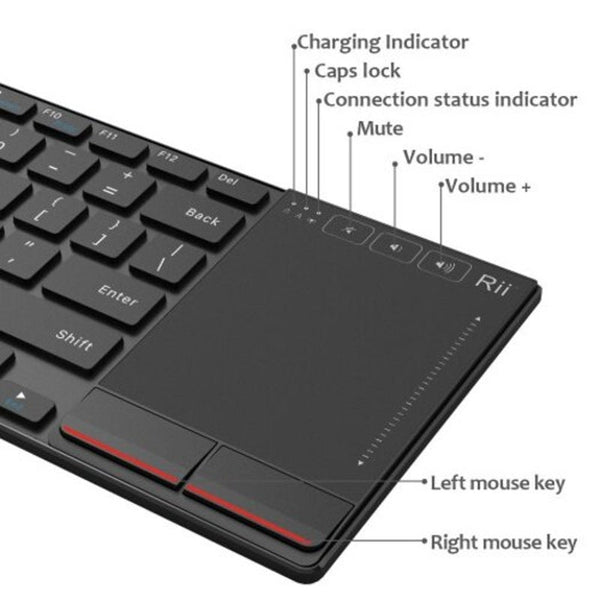 Keyboards & Keypads Rii K22 2.4G Mini Multimedia Wireless Keyboard Black De