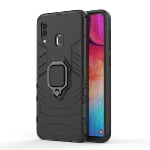 Ring Buckle Protective Case Cover For Samsung Galaxy A30 Black