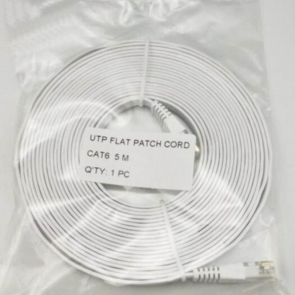 Ethernet Cables (RJ 45/8P8C) Rj45 Ethernet Flat Network Cable 5M White