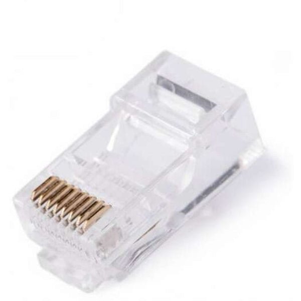 Plugs, Jacks & Wall Plates Rj45 Network Lan Cat5e Cat6 Patch Cable Crimp Plug Connector Gold Pins Transparent 20Pcs