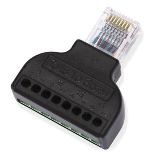 Ethernet Cables (RJ 45/8P8C) Rj45a Male Plug To Av Screw Terminal 8 Pin Block Black