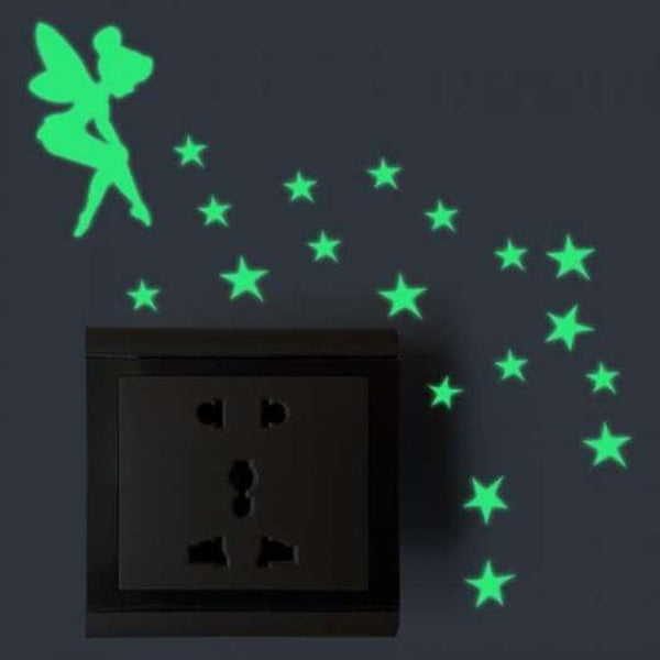 Wall Stickers Romance Luminous Light Switch Wall Sticker Algae Green