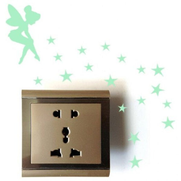 Romance Luminous Light Switch Wall Sticker Algae Green