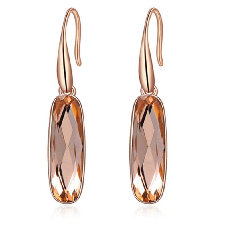 Earrings Rings Rose Gold Oval Champagne Drill Collars