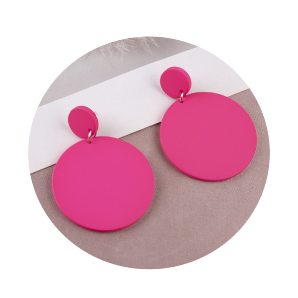 Rose Red Geometric All-Match Holiday Earrings For Summer