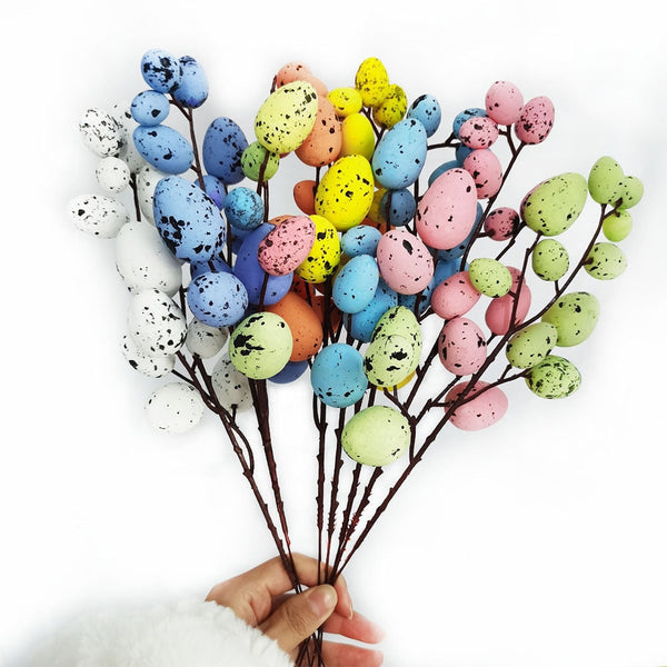 Seasonal Decorations 8Pcs Easter Egg Branch Ornaments Home Decor