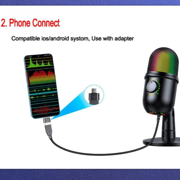 Podcast Youtube Recording Streaming Condenser Desktop Microphone