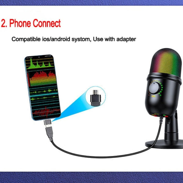 Microphones Podcast Youtube Recording Streaming Condenser Desktop Microphone