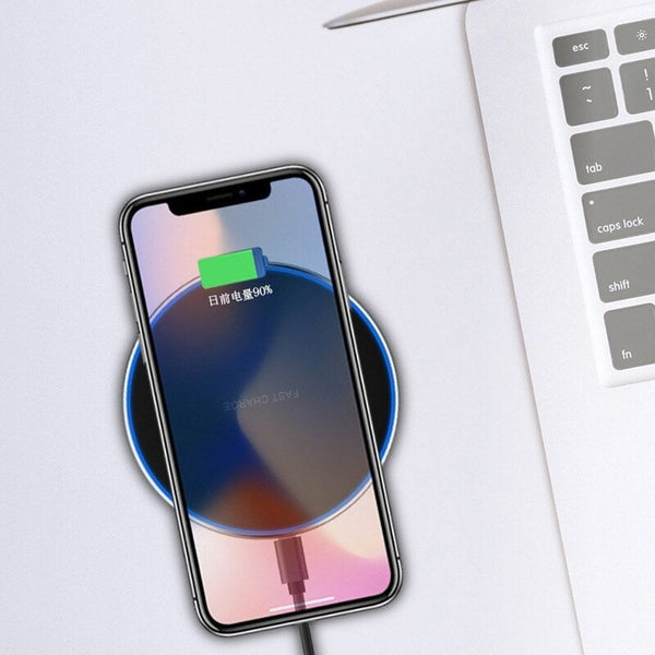 Chargers & Cradles S110 Qi Wireless Charging Pad Qc3.0 10W Fast Plate Led Light Compatible With For Iphone X Xr Xs Max 8 Plus Samsung S9 S8 White