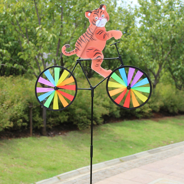 Windmills & Wind Spinners Animal Bicycle Windmill Wheel Spinner Garden Decorations