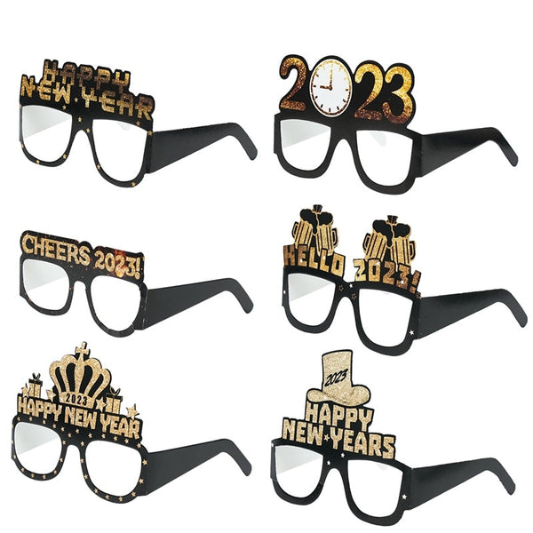 Seasonal Decorations Paper Glasses Frame Merry Christmas Decorations Home Santa Claus Gifts New Year