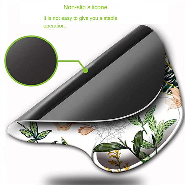 Mouse Pads & Wrist Rests Ergonomic Silicone Wrist Rest Home Office Floral Mouse Pad