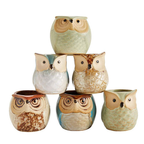 Planters & Vases Cute Ceramic Owl Succulent Flower Pot Home Decor