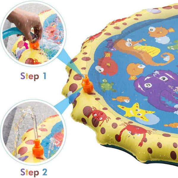 100Cm Inflatable Splash Sprinkler Play Mat Summer Water Toys