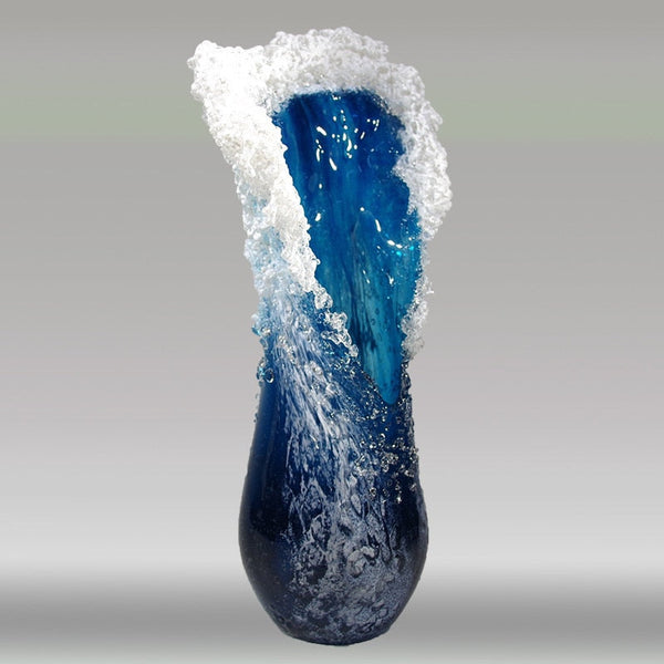 Vases New Wave Vase Resin Handicraft Modern Simple Ocean Blue Home Decoration Table Top Ornaments