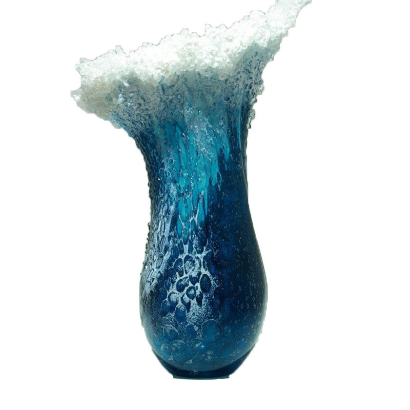 New Wave Vase Resin Handicraft Modern Simple Ocean Blue Home Decoration Table Top Ornaments