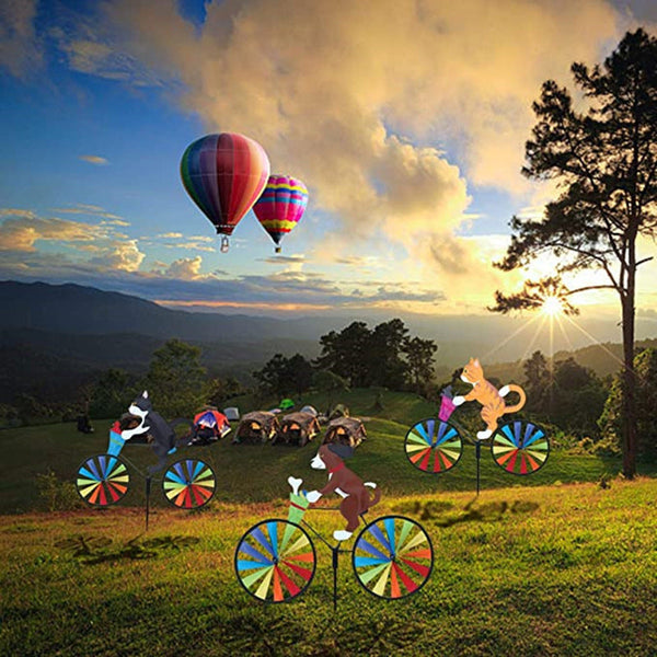 Windmills & Wind Spinners Animal Bicycle Windmill Wheel Spinner Garden Decorations