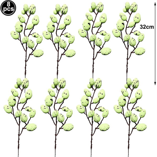 Seasonal Decorations 8Pcs Easter Egg Branch Ornaments Home Decor