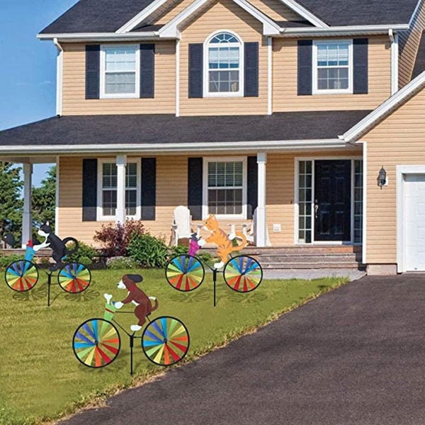 Windmills & Wind Spinners Animal Bicycle Windmill Wheel Spinner Garden Decorations