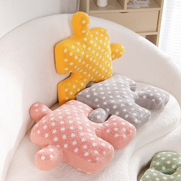 Colourful Jigsaw Puzzle Piece Novelty Soft Cushions Home Decor