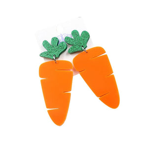 Earrings Acrylic Carrot Dangle Easter Jewellery