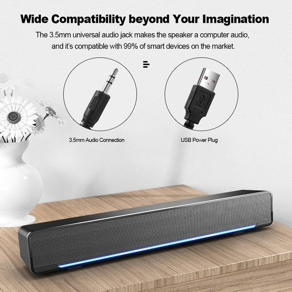 Computer Speakers Sada V 196 Usb Wired Computer Speaker Bar Stereo Subwoofer Powerful Music Player Bass Surround Sound Box 3.5Mm Audio Input For Pc La