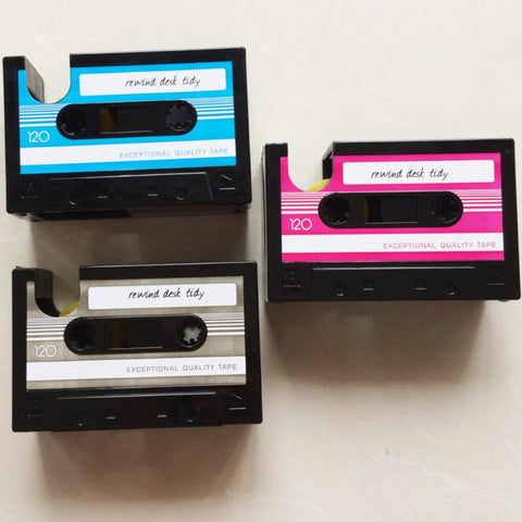 Packing Tape Dispensers Multifunctional Tape Dispenser Pen Holder Retro Cassette Desk Organiser