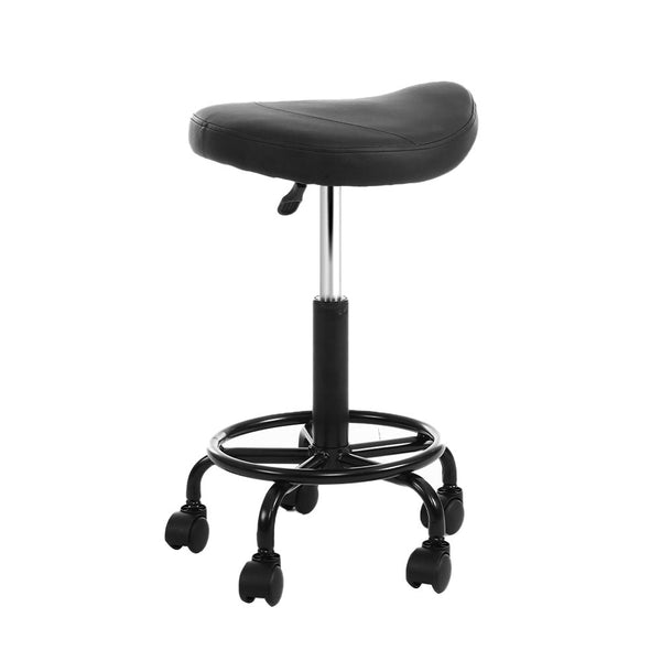 Benches Bar Stools Artiss 2X Saddle Salon Stool Swivel Barber Chairs Stools Hydraulic Lift Pu