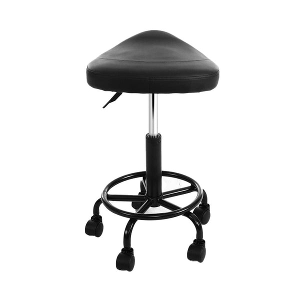 Benches Bar Stools Artiss 2X Saddle Salon Stool Swivel Barber Chairs Stools Hydraulic Lift Pu