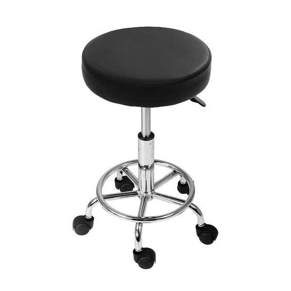 Benches Bar Stools Artiss 2X Salon Stool Round Swivel Barber Hair Stools Hydraulic Lift Black